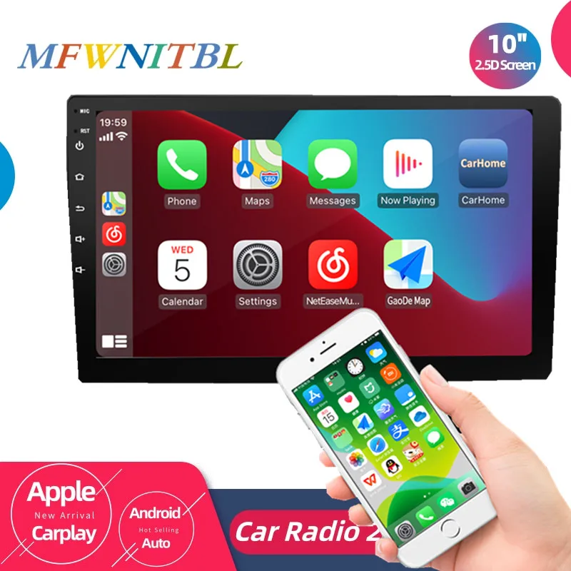 

Universal 10" Car Radio 2 Din Android Auto Multimedia Video Player Apple Carplay Stereo GPS MAP For Volkswagen Nissan Kia Toyota