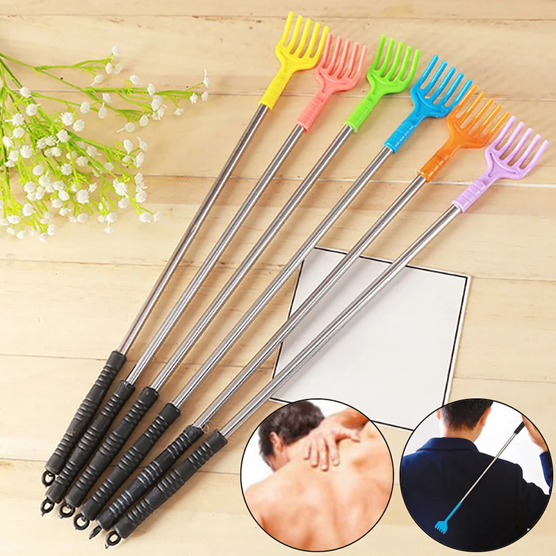 

Portable Long Handle Stainless Steel Back Scratcher Scraping Telescopic Anti Itch Claw Backscratcher For Massage 46x3.8cm Random