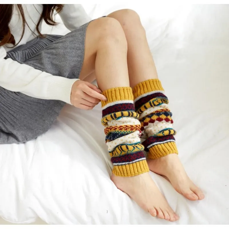 Autumn And Winter New Japanese Snow Fashion Knitting Leg Cover Thickened Warm Foot Cover Fashion Boot Cover Women 1pair