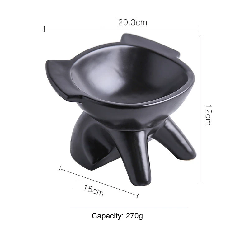 

Pet Dog Cat Bowl Puppy Kitten Ceramics Bowls Height Foot Cats Puppy Feeding Feeder Food and Water Dish Bowl Cute Dog Bowl