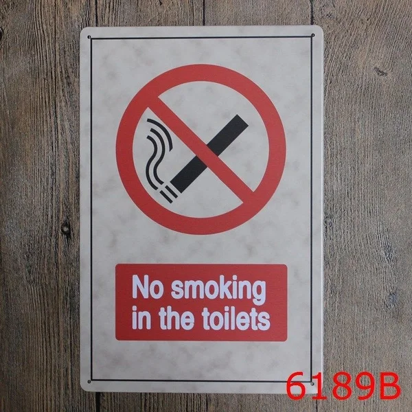 

Metal Tin Sign No Smoking in the Toilets Bar Pub Vintage Retro Poster Cafe ART