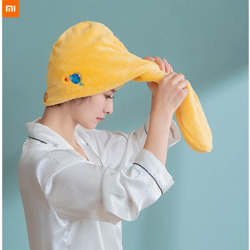 Шапка для сушки волос xiaomi youpin быстросохнущее полотенце шапка ванны из микрофибры