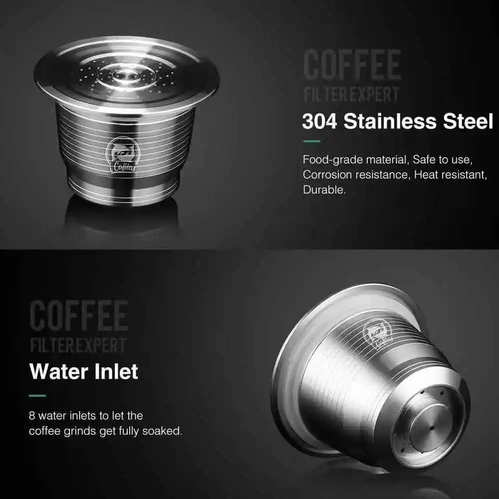 Nespresso Reusable Coffee Capsule Stainless Steel Refillable Filters Espresso Cup Fit for Inissia &amp Pixie Maker Machine | Дом и сад