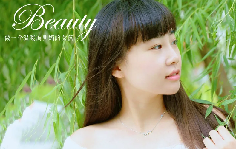 Женское колье из серебра 925 пробы с цепочкой до ключиц|Ожерелья| |