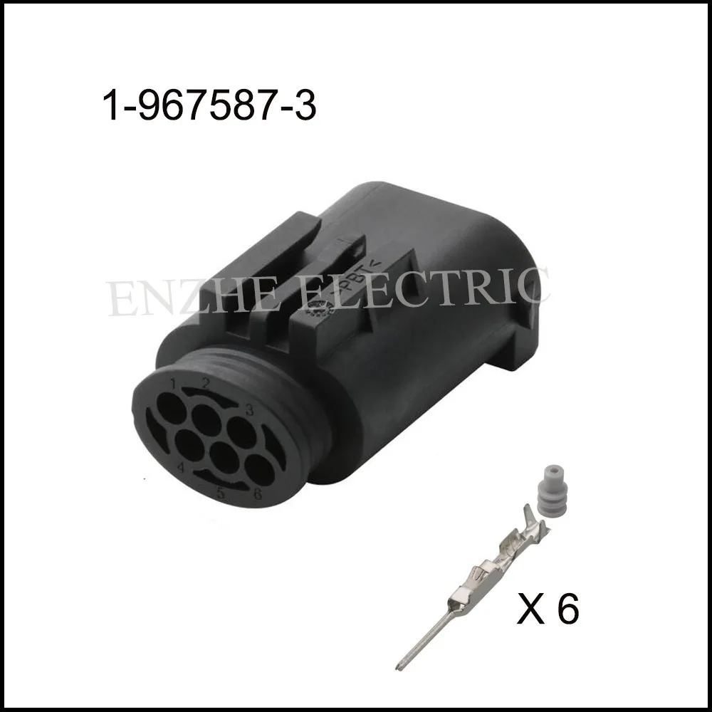 

100 Установите стандартный автомобильный Штекерный кабельный разъем, 6 контактов, стандартный соединитель для кабеля 1-967587-3