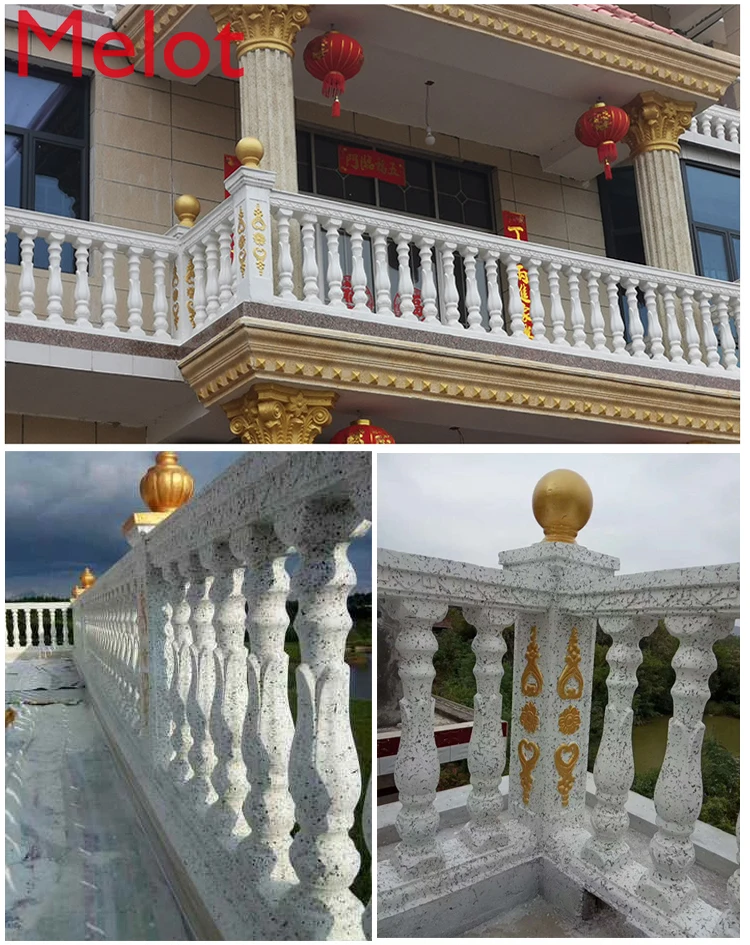 Molde de columna romana de Villa de estilo europeo, valla de balc&oacute;n, barandilla de florero, orqu&iacute;dea fundida en su lugar, columna de hormig&oacute;n, construcci&oacute;n duradera-1