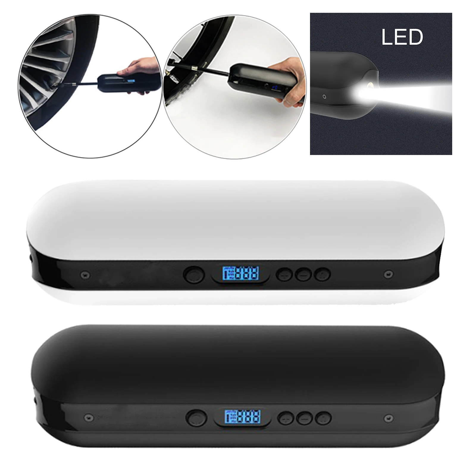 

Air Compressor LCD Mini Digital Bike Tire Inflator Compact Electric Pump