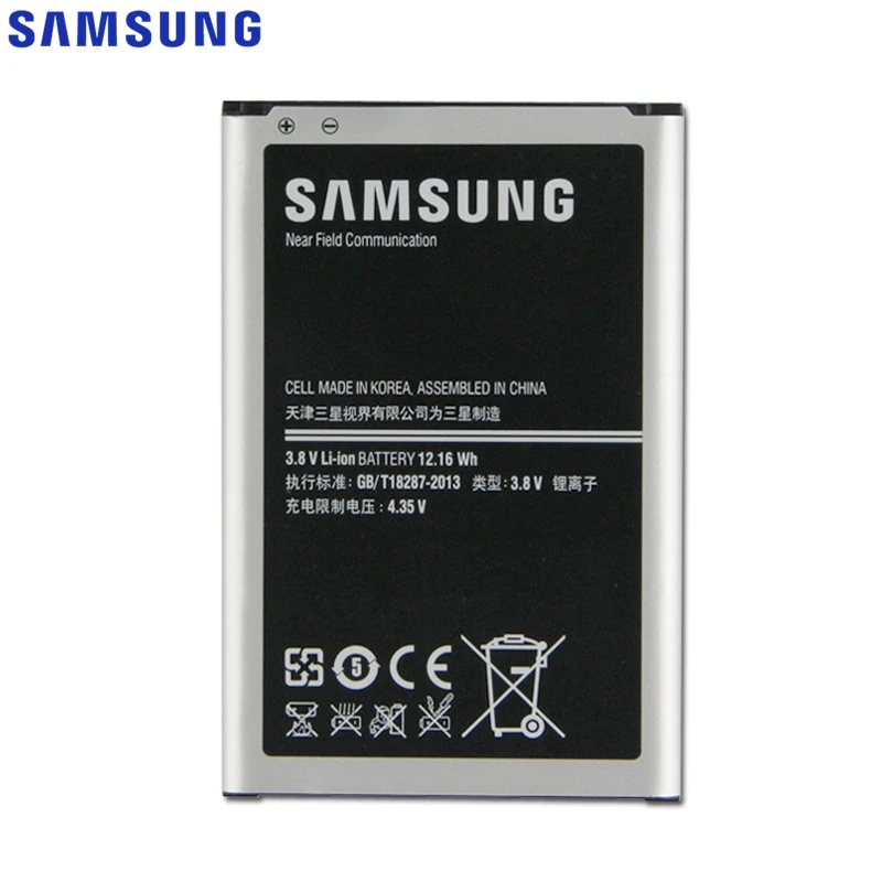 Оригинальная Замена Samsung батарея для Galaxy NOTE 3 N900 N9002 N9009 N9008 N9006 N9005 Note3 B800BC B800BE с NFC 3200 мАч