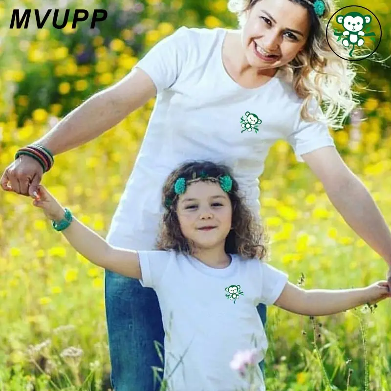 Зеленые деньги мультяшный принт одинаковые Семейные наряды хлопковая летняя