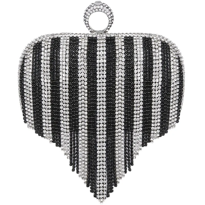 

Fashion Women Tassel Evening Bags Diamonds Beaded Clutch Wedding Purse Shoulder Party Laides Case Purse