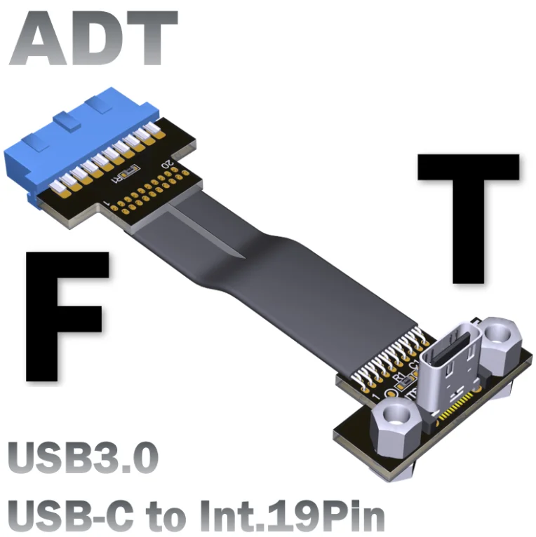 Кабель-удлинитель интерфейса USB3.0 с разъемом type-c на 19P/20P передняя и задняя