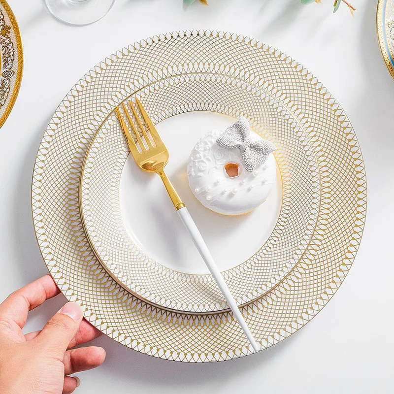 

Ceramic Dinner Plate Ceramic Plate Western Steak Plate Dishes for restaurant scratch-resistant pendulum Fruit plate Square Plate