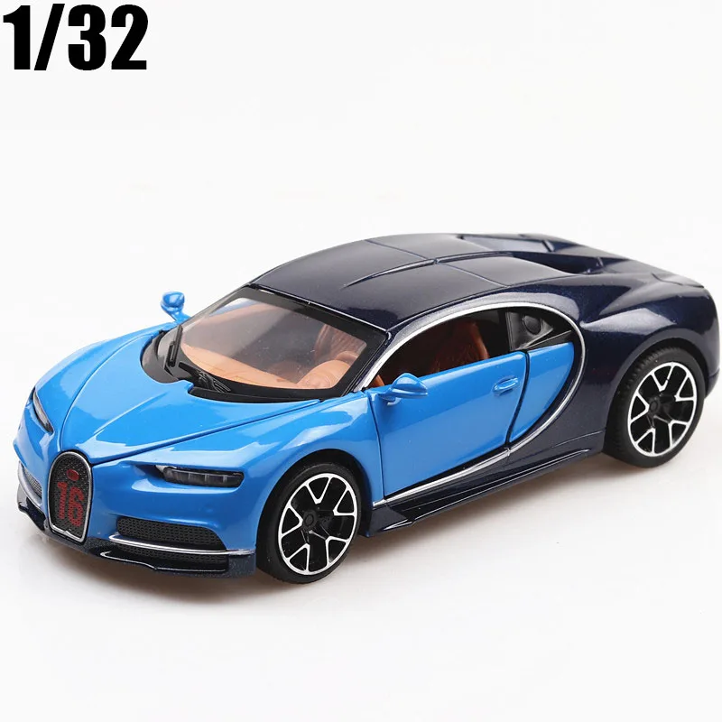 Металлическая игрушечная машинка Bugatti Chiron в масштабе 1:32 литой и игрушечный