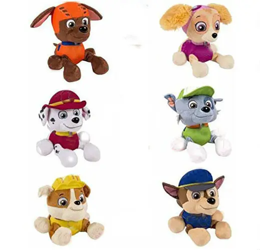 04-6pcs 6 шт. подлинный Щенячий патруль китайский стиль Tang плюшевая игрушка мультяшный Щенячий патруль Чейз Marshall Skye Rocky мягкая детская игрушка-фигурка - Цвет: 04-6pcs
