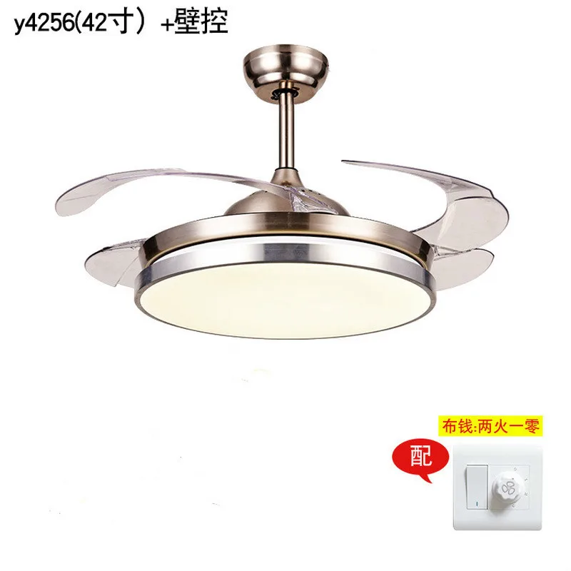 Светодиодный Невидимый потолочный вентилятор светсветильник для спальни с