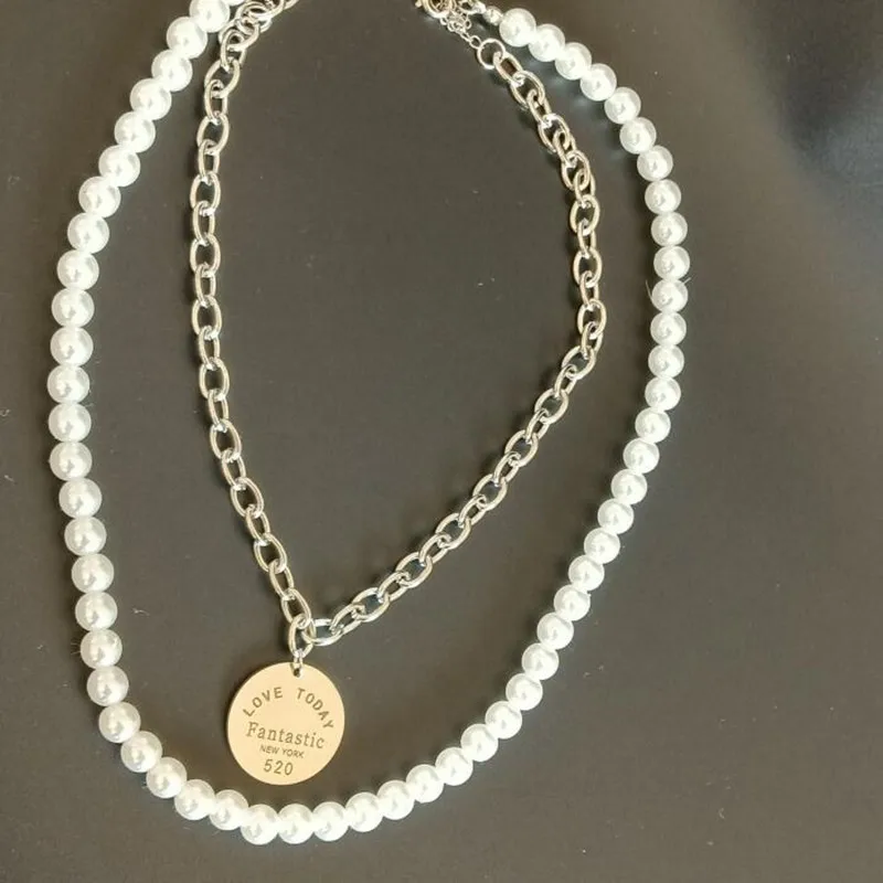 Ожерелье-чокер из кубинской цепи с жемчугом | Украшения и аксессуары