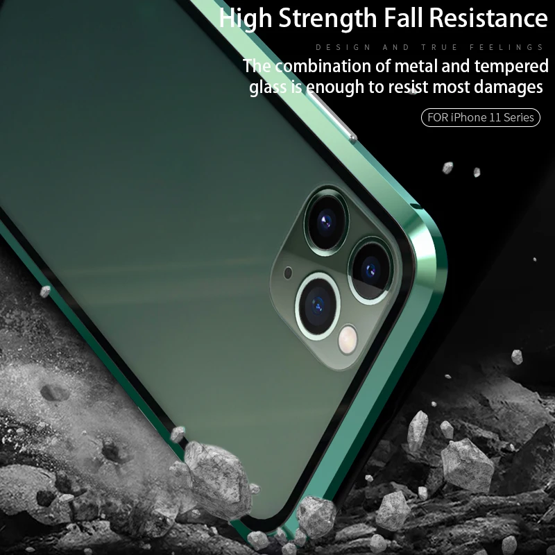 Чехол для iPhone 11 Pro 2019 двухсторонний чехол из закаленного стекла с магнитной