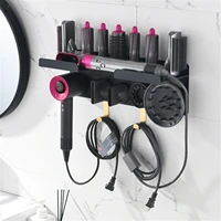 black hairdryer holder bathroom shelves 2 in 1 wall mount rack bathroom shelf for dyson supersonic hair dryer holder