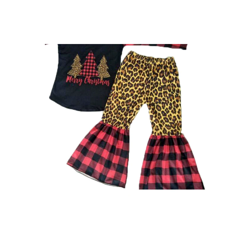 Новинка 2019 Рождественская Одежда для девочек с длинными рукавами красно-черная