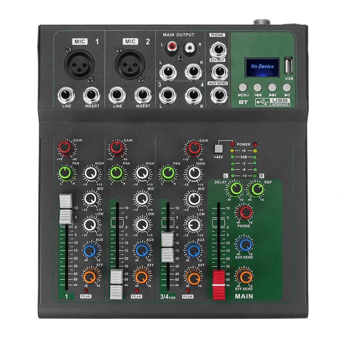 Портативный аудио микшер с Bluetooth USB DJ звуковая микшерная консоль MP3 Разъем 4 канала
