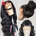 360 Кружева передние парики предварительно собранные человеческие волосы, бразильские девственные волосы для Для женщин Бесплатная доставка прозрачное кружевное Фронтальная объемная волна парик