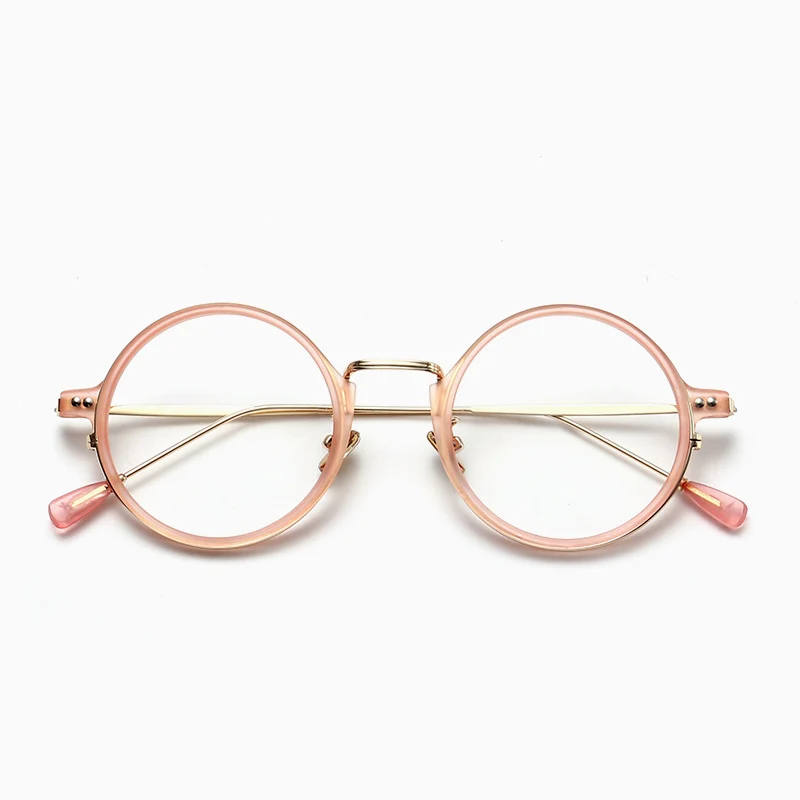 Ретро прозрачные круглые очки для женщин и мужчин TR90 винтажные розовые оправы