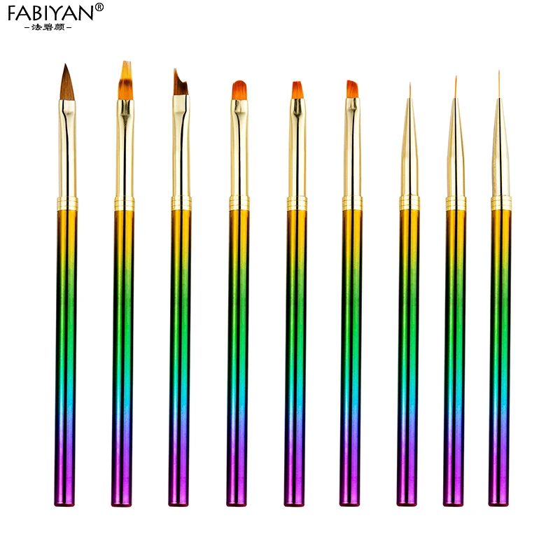 Маникюрная кисть для рисования Плоская Круглая градиентная французского