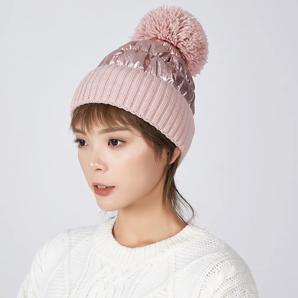 2019 New Winter Hat for Women Fashion Solid Warm Hats Knitted Beanies Cap Brand Thick Female Wholesale шапки женские |