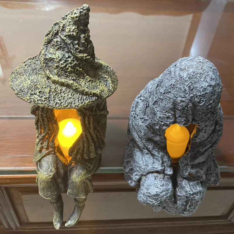 

Light Resin Witch Spirit Model Statue Figure Hand Made Sculpture Modern Art Home Halloween Decoration Accessories Figurines