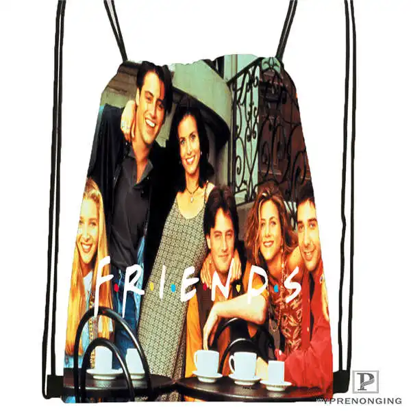 Custom friends-литая походная сумка на шнурке милый рюкзак для детей (черная спинка) 31x40