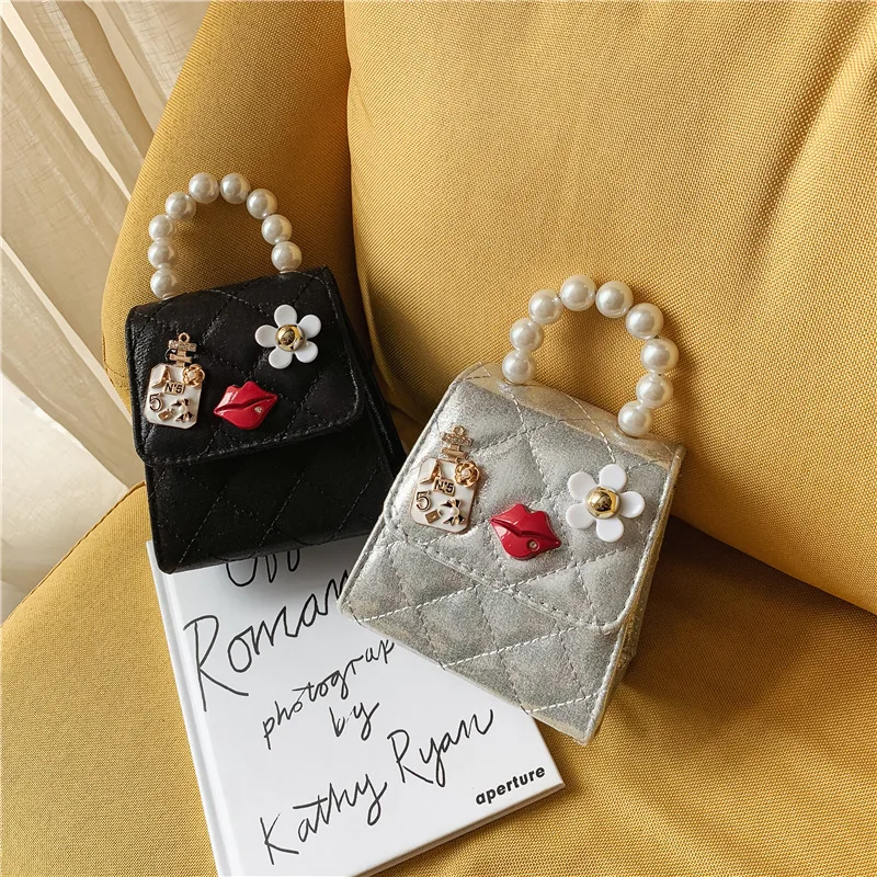 Модная трендовая сумка новинка Сумка с милым жемчугом миниатюрная для малышей