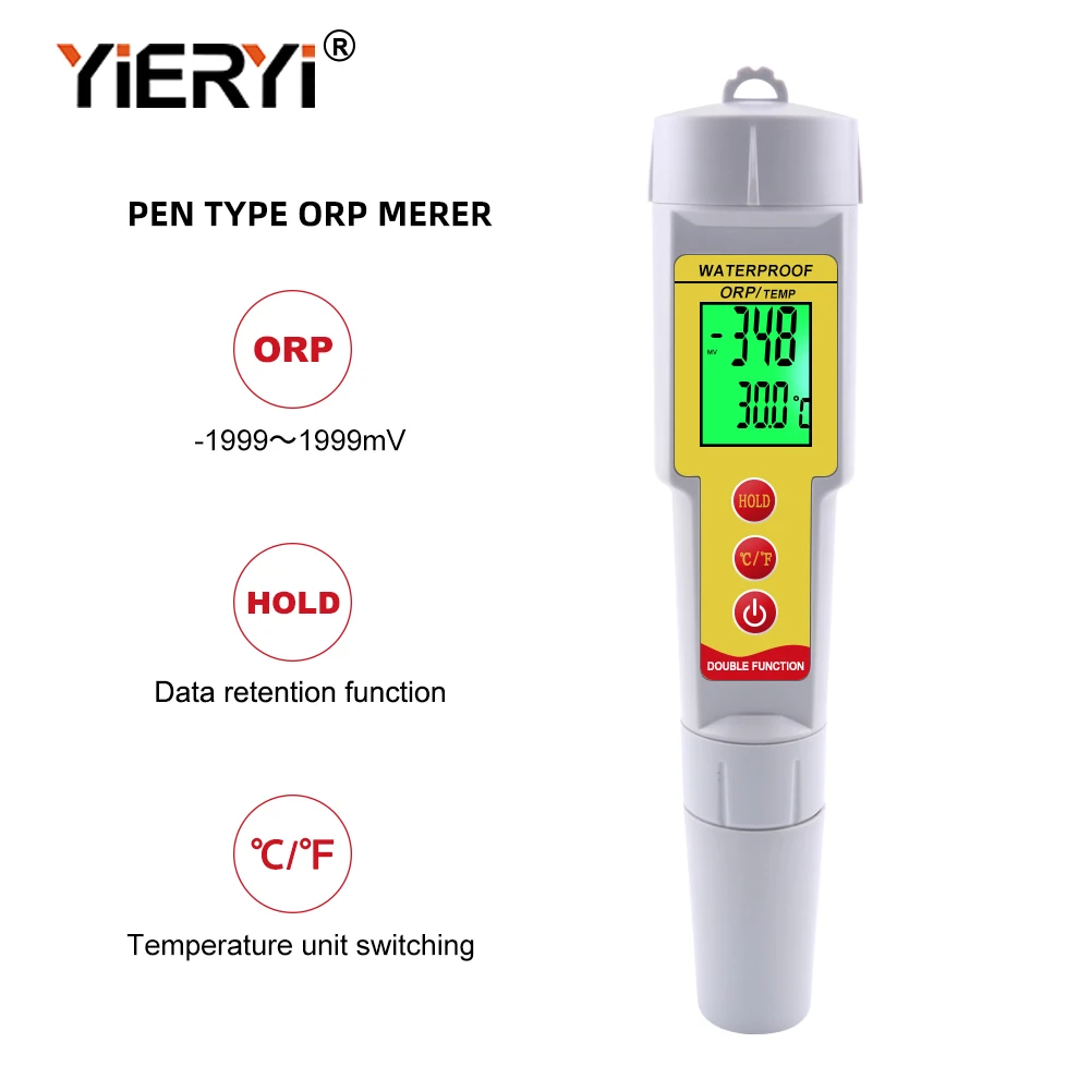 Yieryi orp-619 ОВП/темп метр с подсветкой дисплея качества питьевой воды устройство анализа портативный анализатор снижения окисления