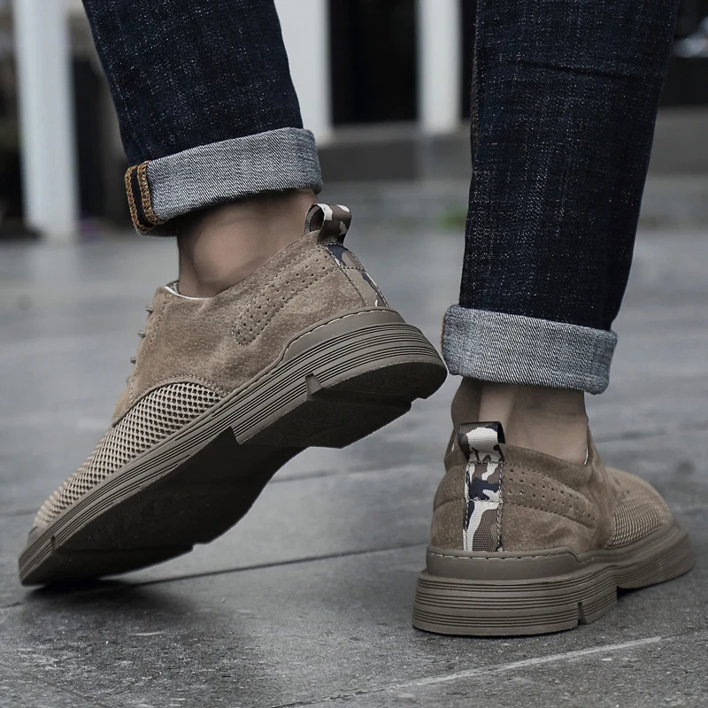 

Male Sport Sneakers Breathable Mens Outdoors Summer Flat Loafers Genuine Leather Male Footwear New Men Walking Shoes Size 37-45