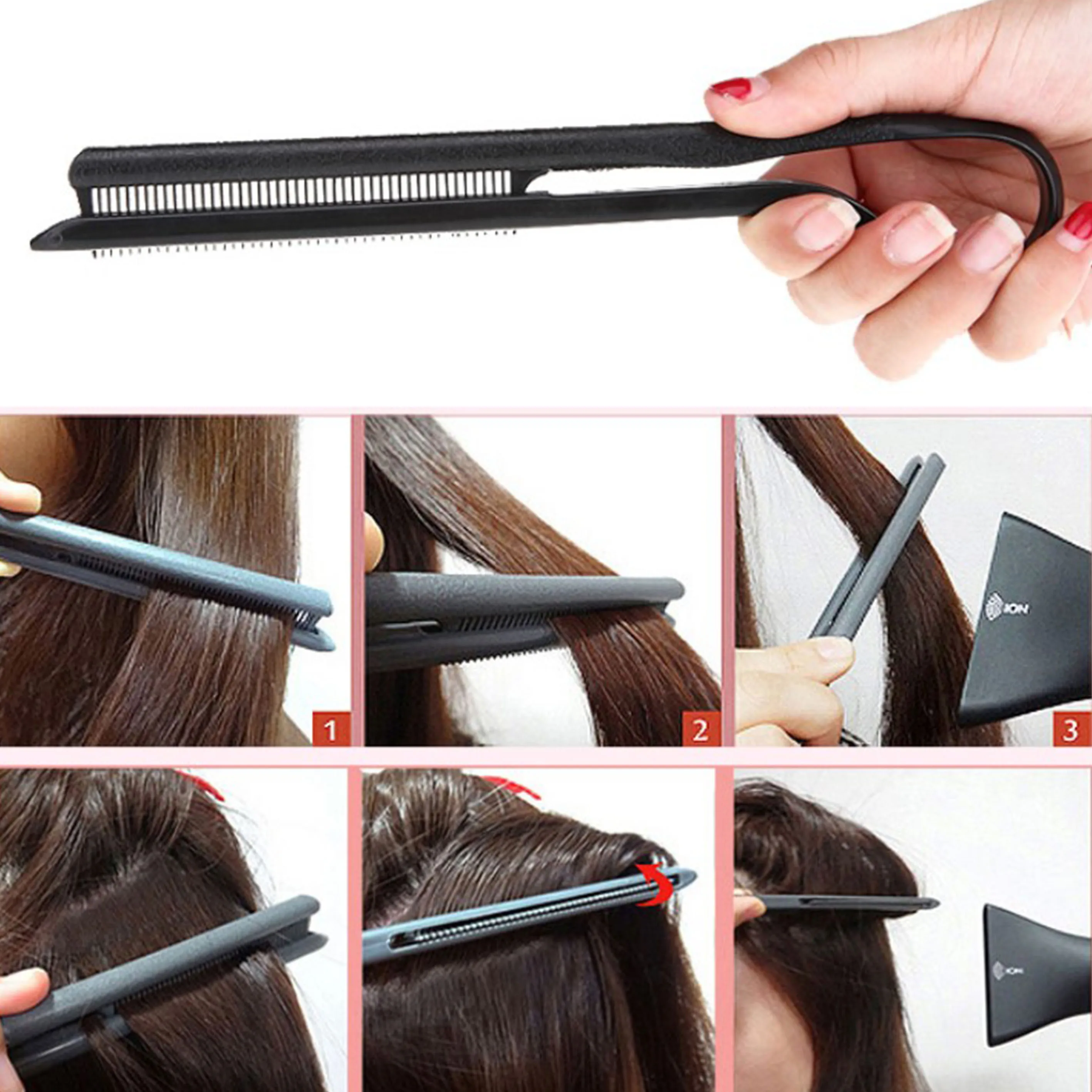 

1pc Useful Hair Straighten Salon Comb Hairdressing Smooth Tool Hold Tongs Hair Styling Tools For Women