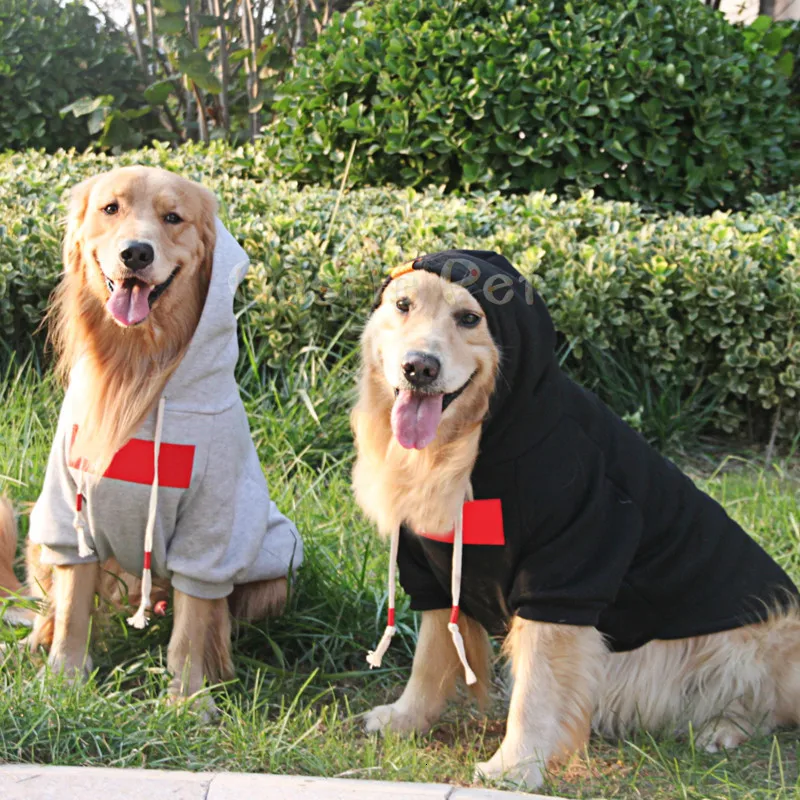 Одежда для крупных собак Весенняя толстовка с капюшоном золотистый ретривер