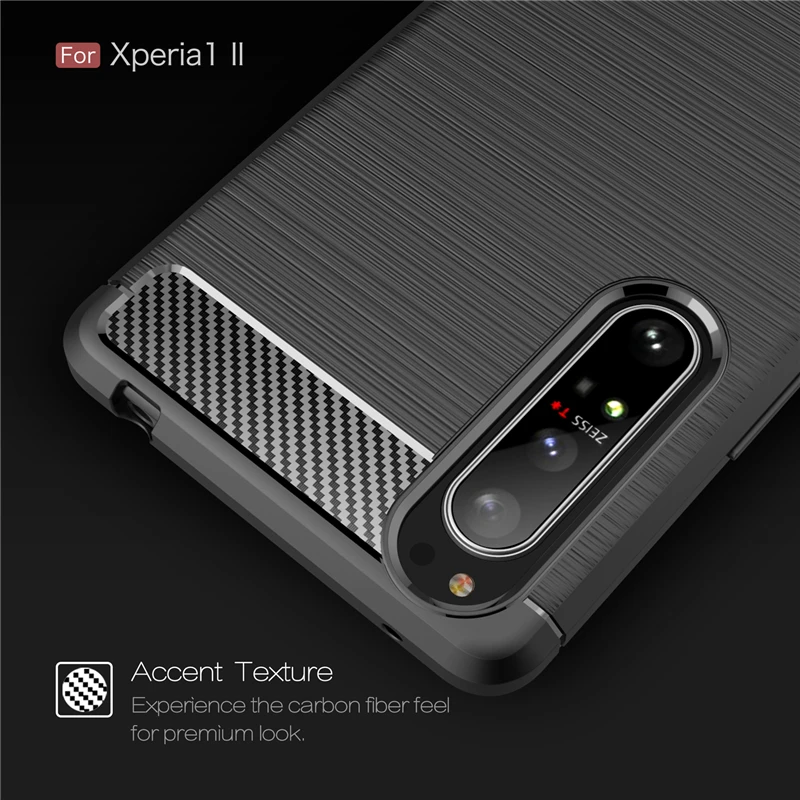 

For Sony Xperia 1 II Case Soft Silicone Carbon Fiber Cover Phone Case For Sony Xperia 1 II Protective Cover For Sony Xperia 1 II
