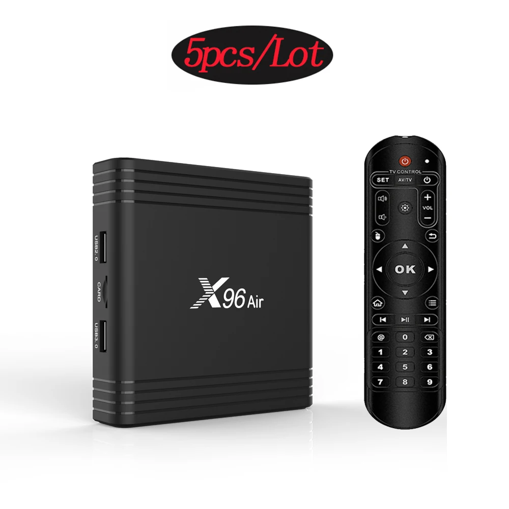 5 предметов в лоте X96 воздуха Android 9 0 мини ТВ BOX Amlogic S905X3 2 4G/5G бароскоп с кабелем 8K HDR