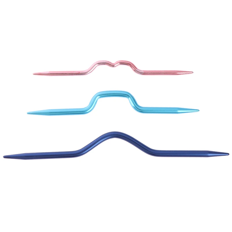 

3Pcs/lot Aluminum Curved Crochet Hooks Knitting Needles for Scarf Sweater Twist Weaving Knitting Tool Sewing Accessories