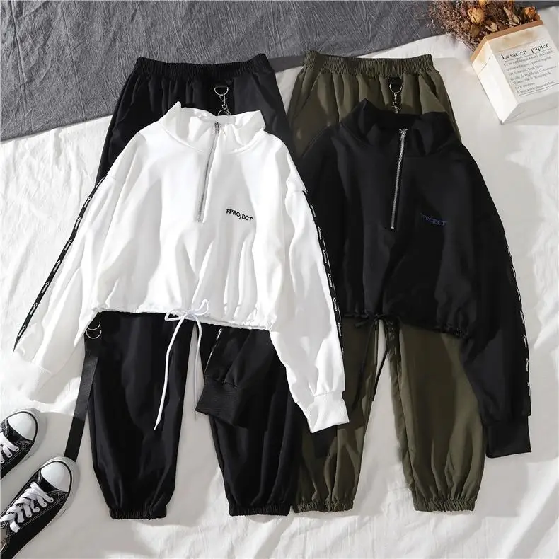 Женская футболка комплект из двух предметов Осенний женский спортивный костюм