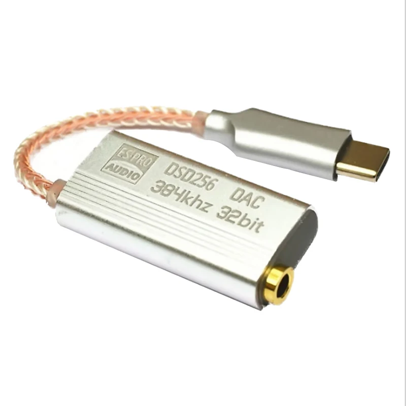 

DSD ES9318 мобильный телефон Type C до 3,5 мм декодирование DAC усилитель HIFI Проводной адаптер кабель для наушников для ESS устройства
