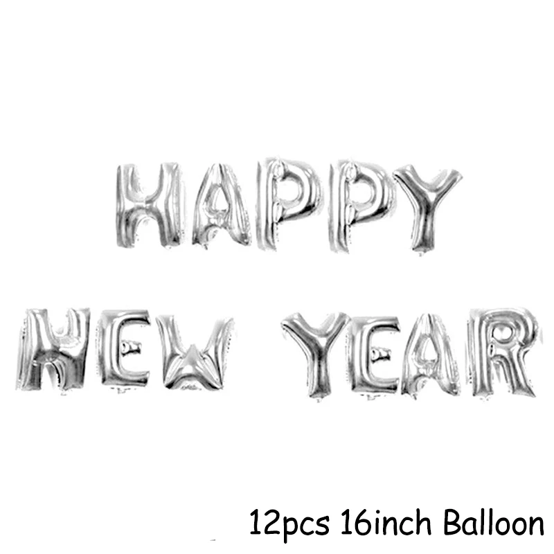 12pcs Balloons Фоторамка с новогодним декором воздушные шары из фольги новогодние Вечерние Декорации шариковые шары с цифрами - Цвет: 12pcs Balloons