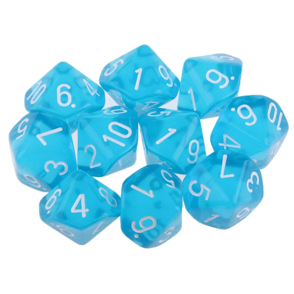 

10 шт. пластиковые D10 игральные кости для D & D ролевой игры MTG настольная игра «сделай сам»