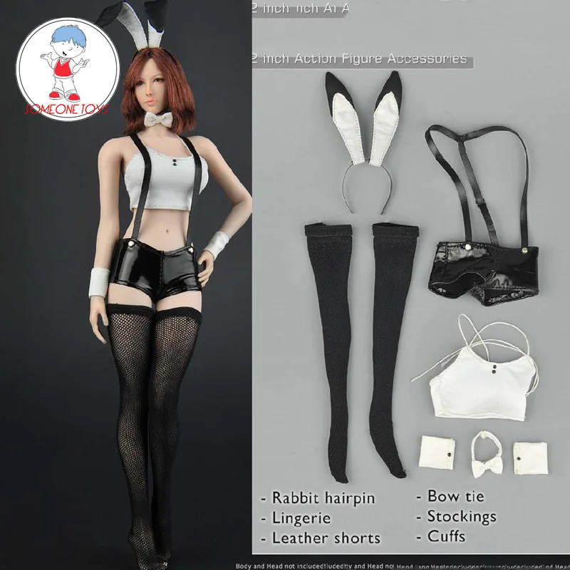 ZYTOYS ZY5029 1/6 костюм кролика для девочек милый женский косплея белый жилет черные