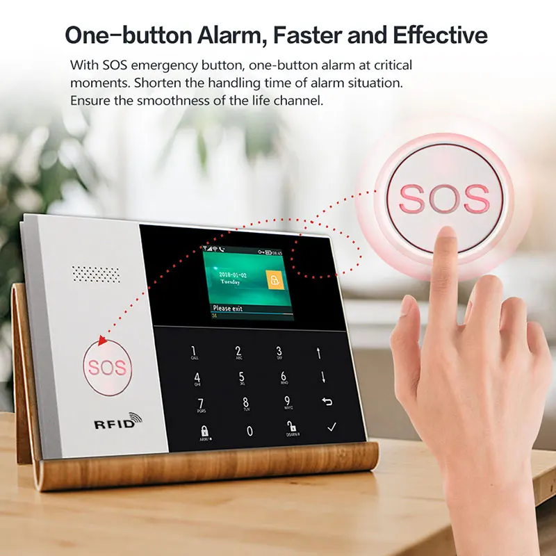 433 МГц Wi Fi Gsm сигнализации умный дом Системы Ios Android App Управление Rfid карты