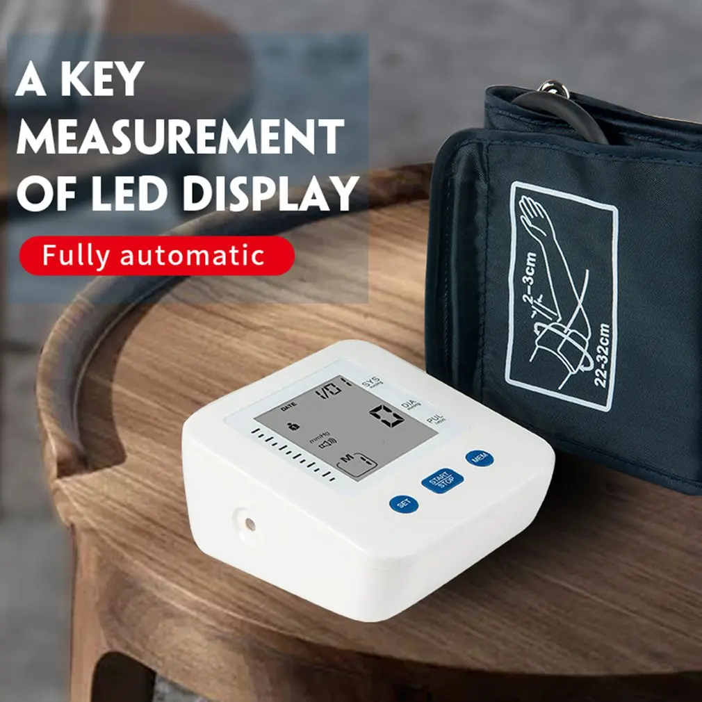 

Automatic Arm Type Electronic Sphygmomanometer English Without Voice LCD Digital Display Sphygmomanometer