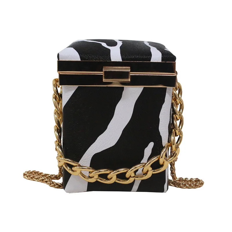 

Mini Box Tote Bag Fashion New High quality PU Leather Women's Designer Handbag Contrast Color Chain Shoulder Messenger Bags