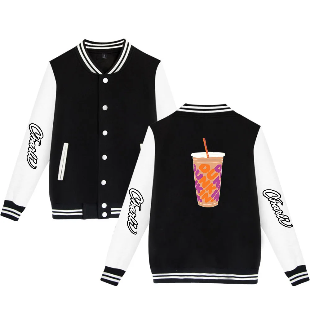 

Ice Coffee Splatter Jackets baseball clothing Charli DAmelio uniform coat streetwear Hoodies harajuku Sweatshirt bomber Jacket