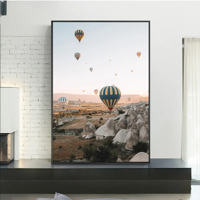 

Modern Landscape Hot Air Balloon Poster Mural Home Decoration for Bedroom Living Room Decoration
