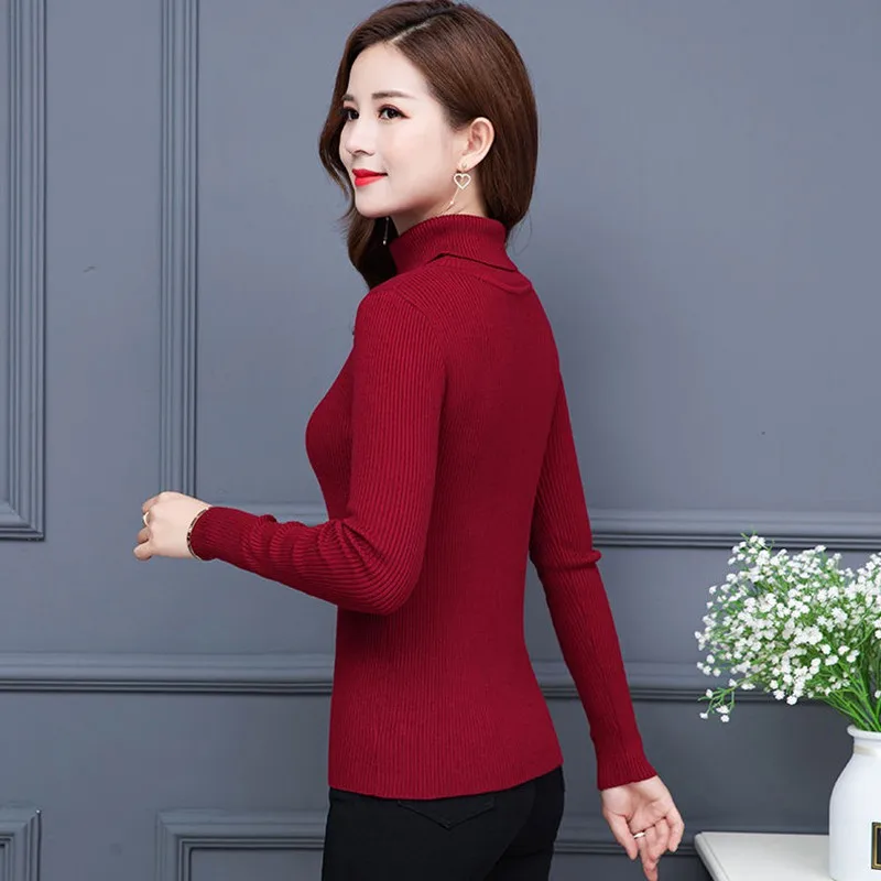 Women Sweater Winter Tops Turtleneck Jumper Sexy Slim Stretch turtleneck-sweaters Knitted | Женская одежда