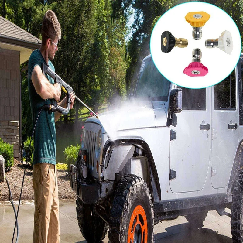 

7 Pack Pressure Washer Spray Nozzle Tips Variety Degree 1/4inch Connector Set , Support Up to 5,000 PSI.